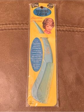 Vintage Unbreakable Teasing Comb TT Tip Top Brand Unique Retro Design Blue